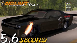 56 Second Tune Dodge Challenger Twin Turbo No Limit Drag Racing 2 Consistent Run 14 Mile [upl. by Sadiras]