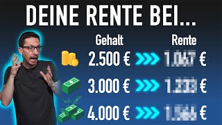 Diese RENTE bekommst DU bei 2500€3000€4000€ Gehalt 😳 NEUE Zahlen 2024 Rente [upl. by Enahpets]