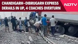 Gonda Train Accident ChandigarhDibrugarh Express Derails In UP 4 Coaches Overturn [upl. by Aislehc]