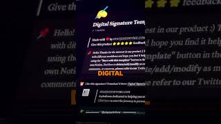 Digital Signature Notion Template by stayjustintime [upl. by Nollid]