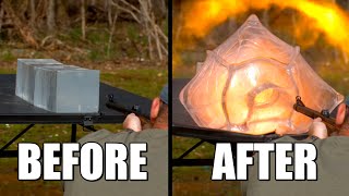 Elephant Rifle Annihilates Ballistic Gel at 82000FPS  The Slow Mo Guys KentuckyBallistics [upl. by Ayerim]