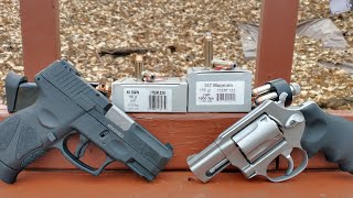 Short Barrels  40 SampW VS 357 Magnum  Underwood Ammo [upl. by Yrojram]