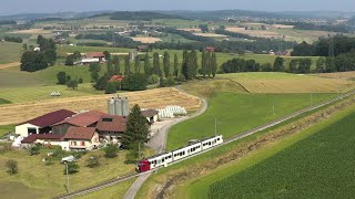 Palézieux  Châtel StDenis  TPF  Train by drone  The course From the sky  Swiss metric train [upl. by Walke595]