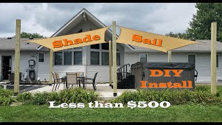 We built a shade sail patio cover for less than 500 [upl. by Ingemar]