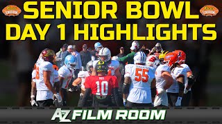 2024 Senior Bowl Practice Highlights Day 1 [upl. by Aneehsal]