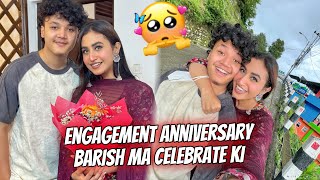 Engagement anniversary surprise for him ❤️  barish ma bheg kr pakore chai kahi  alizehjamali [upl. by Nonnahc]