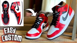 Easy CHICAGO Jordan 1 Mid Custom  ANYONE Can Do It [upl. by Nwahsar158]