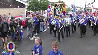 Ballymena Protestant Boys FB  Cloughfern Young Conquerors FB 50th Anniversary Parade 190823 [upl. by Eelloh]