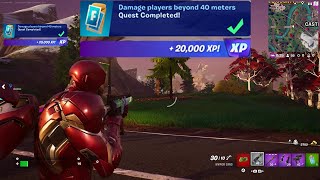 How to EASILY Damage players beyond 40 meters in Fortnite locations Quest [upl. by Gerda468]