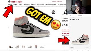 LIVE COP Air Jordan 1 Retro High OG “Neutral Grey” ON FOOTLOCKERSNEAKRS APP [upl. by Essex]