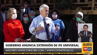 Presidente Piñera anuncia extensión del IFE y creación de nuevo Ingreso Laboral de Emergencia [upl. by Fiore477]