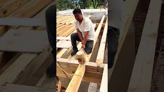 Construction process of wooden house with mortise and tenon joints [upl. by Nikos]