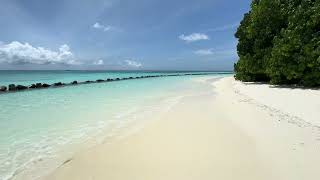 Beach Walk  Hurawalhi Resort Maldives [upl. by Harlen]