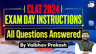 CLAT 2024 Exam Day Instructions CLAT 2024 Admit Card  StudyIQ Law Entrance [upl. by Stacie]