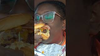 Arbys Big Cheesy Bacon Burger foodie mukbang arbys fypシ゚viral shorts [upl. by Mezoff]