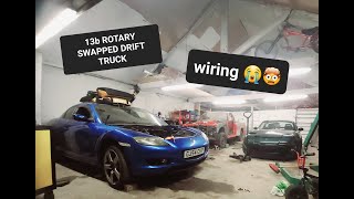 Mazda B2200 13b ROTARY POWERED DRIFT TRUCK  WIRING  1st TURN OF THE KEY [upl. by Ayikahs]