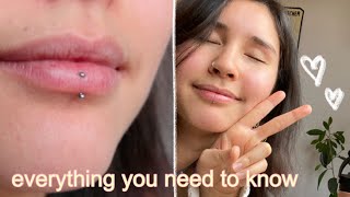 VERTICAL LABRET 101  piercing amp healing process how to hide selfconfidence 🌈 [upl. by Yolande]