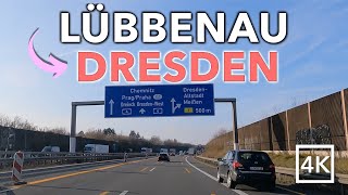 Driving LÜBBENAU to DRESDEN  🇩🇪 Germany 🇩🇪 [upl. by Elrod]