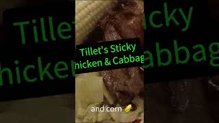 Tilletts Famous Sticky Chicken amp Cabbage with corn 🌽 delishcuisine deliciousfood delicous [upl. by Aikin]