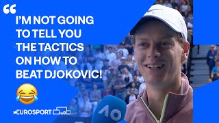 Jannik Sinner stuns defending champion Novak Djokovic to reach final 🤩  Australian Open 2024 🇦🇺 [upl. by Llevrac900]