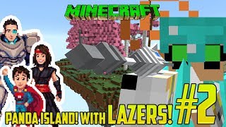 Minecraft PANDA ISLAND WITH LAZER BEAMS PART 2 [upl. by Llerej]