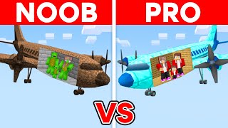 Mikey vs JJ Family  Noob vs Pro Airplane House Build Challenge in Minecraft [upl. by Kirch]