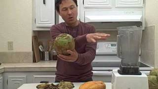 How to make a Fresh Fruit Smoothie using Papaya Banana and Coconut [upl. by Middendorf673]