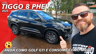 Novo Tiggo 8 Pro Híbrido PlugIn 2023  Anda Igual Golf GTI e Consome Como Uma Moto [upl. by Esinwahs605]