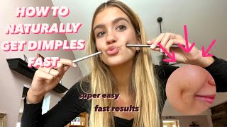 HOW TO NATURALLY GET DIMPLES FAST  2023 [upl. by Hanshaw162]