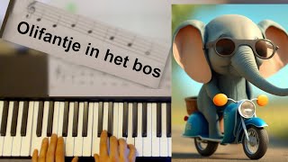 🎹 Eenvoudige Piano Tutorial Olifantje in het Bos  Voor Beginnende Pianisten [upl. by Nimsay]