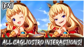 All CAGLIOSTRO Interactions ENGLISH Intro’s  Granblue Fantasy Versus  GBVS [upl. by Mirth]