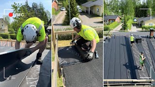 Roof repair of a house  Omakotitalon kattoremontti [upl. by Hodges]