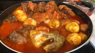 HOW TO MAKE STEW WITH ASSORTED MEAT AND FISH [upl. by Earized]