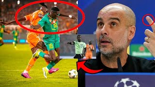 Réaction de Pep Guardiola sur larbitre de ne pas sifflet pénalty après lélimination du Sénégal [upl. by Ainesy]