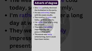 Adverb of degree in English Grammar shorts learnenglish [upl. by Paget652]