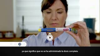 Instrucciones sobre como administrarse Aimovig usando la pluma precargadaautoinyector Sureclick [upl. by Nanreik]