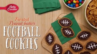 Frosted Peanut Butter Football Cookies [upl. by Atinauj]