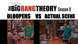 The Big Bang Theory Season 9  Bloopers vs Actual Scene [upl. by Gastineau30]