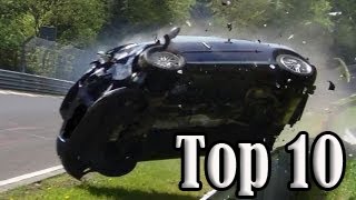 Top 10 of Hardest Crashes on Nürburgring Nordschleife [upl. by Gilleod]