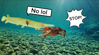 Gar Fish hunts Chinese Alligators in Roblox Holocene Mobile [upl. by Madelle]