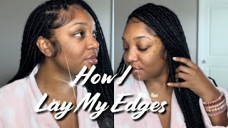 HOW I LAY MY EDGES  DRAMATIC BABY HAIRS [upl. by Tiffanle684]