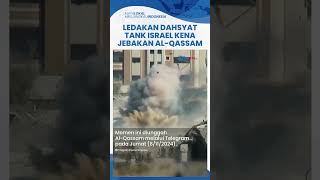 Tanktank Israel Tepergok Bobrok Ditarik Pakai Buldoser lalu Diledakkan AlQassam hingga Meledak [upl. by Enitnemelc]