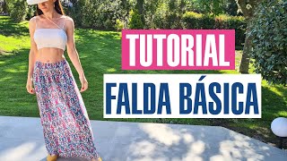 Cómo coser una falda pollera larga Sin patrones moldes Curso tutorial fácil paso a paso [upl. by Francene111]