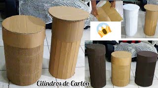 DIY😱 Como hacer Cilindros de📦 Cartón Corrugado Nuevo 2023 Para Decorar FiestasEventos Tutorial [upl. by Cohligan]