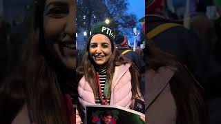 Tiktok star Hareem Shahh at PTI London protest for the release of Imran Khan [upl. by Ellegna798]