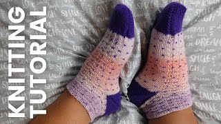 Toe Up Socks on Magic Loop Beginner Friendly Tutorial [upl. by Jenne493]