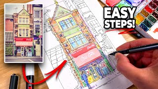 URBAN SKETCHING Tutorial  Easy StepbyStep For Beginners [upl. by Hough]