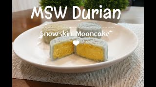 MSW Durian snowskin mooncake  Easy durian mooncake  100 durian paste  No extra ingredient needed [upl. by Acker]