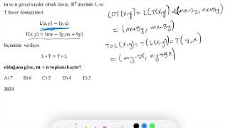 Lineer Cebir Lineer Dönüşümler Soru Çözümü 5 2021L Benzer öabtmatematik [upl. by Beaumont670]