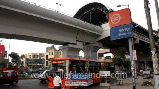 Traffic passing through Pitampura Metro Station [upl. by Mackay]